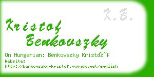 kristof benkovszky business card